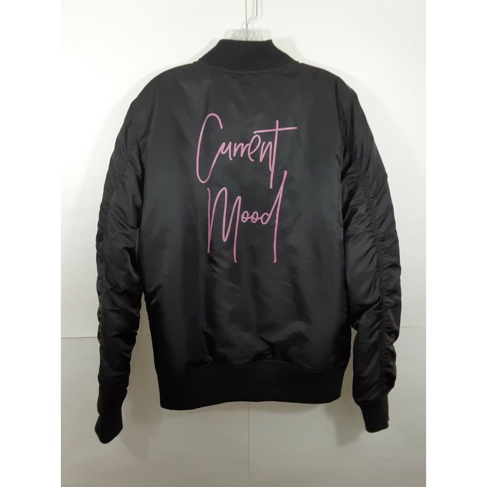 Private Party Black Reversible bomber Jacket Camouflage Satin Size Medium